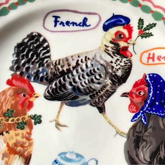Anthropologie - Nathalie Lete 12 Days of Christmas plates- 3 French Hens - Picture 11 of 11